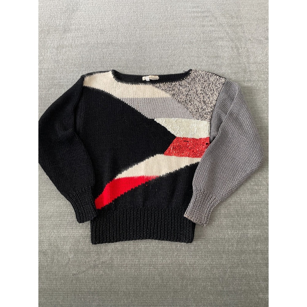 Lillie Rubin Sweater Womens S Vintage Lambswool Sequin Batwing Boat Neck